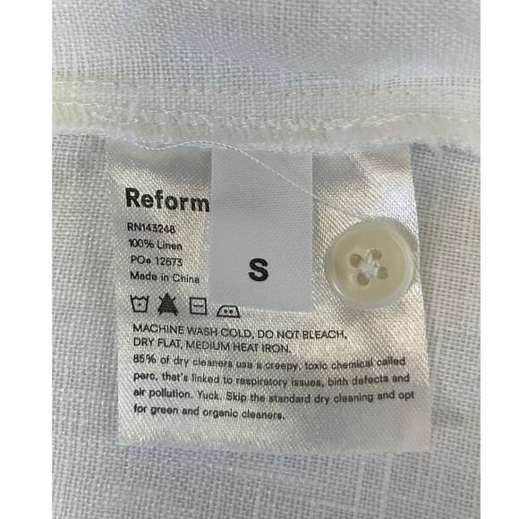 Reformation Womens Size S 100% Linen Pocket Knee Length Dress - Picture 6 of 9